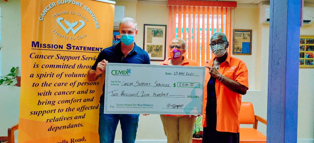 (from left) Philip Tempro, CEO JADA Group Inc (parent company of Cemix), Jan Lynton, Executive Director and Brenda Robinson, Chair of the Management Team - Cancer Support Services